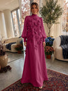 Jersey A-Line High Neck Formal Dresses with 3D Flowers