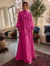 Jersey A-Line High Neck Formal Dresses with 3D Flowers