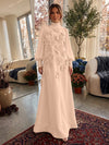 Jersey A-Line High Neck Formal Dresses with 3D Flowers