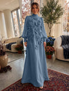 Jersey A-Line High Neck Formal Dresses with 3D Flowers