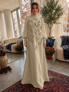 Jersey A-Line High Neck Formal Dresses with 3D Flowers