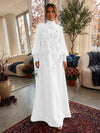 Jersey A-Line High Neck Formal Dresses with 3D Flowers