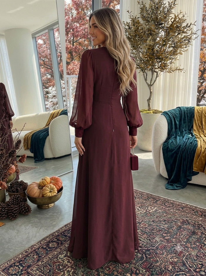 Jersey A-Line Crew Neck Formal Dresses with 3D Flowers