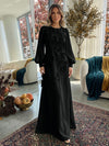Jersey A-Line Crew Neck Formal Dresses with 3D Flowers