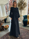Jersey A-Line Crew Neck Formal Dresses with 3D Flowers