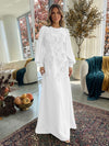 Jersey A-Line Crew Neck Formal Dresses with 3D Flowers