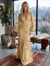 Jersey A-Line V Neck Formal Dresses with 3D Flowers