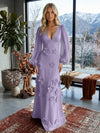 Jersey A-Line V Neck Formal Dresses with 3D Flowers