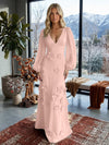 Jersey A-Line V Neck Formal Dresses with 3D Flowers