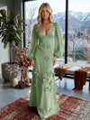 Jersey A-Line V Neck Formal Dresses with 3D Flowers