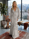 Jersey A-Line V Neck Formal Dresses with 3D Flowers