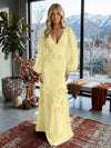 Jersey A-Line V Neck Formal Dresses with 3D Flowers