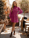 Jersey A-Line High Neck Formal Dresses with 3D Flowers