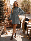 Jersey A-Line High Neck Formal Dresses with 3D Flowers
