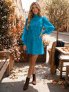 Jersey A-Line High Neck Formal Dresses with 3D Flowers