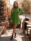 Jersey A-Line High Neck Formal Dresses with 3D Flowers
