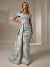 Jacquard Mermaid Off Shoulder Formal Dresses with Wraps