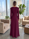 Jersey A-Line Crew Neck Formal Dresses with 3D Flowers