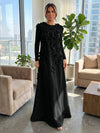 Jersey A-Line Crew Neck Formal Dresses with 3D Flowers
