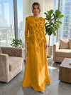 Jersey A-Line Crew Neck Formal Dresses with 3D Flowers