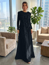 Jersey A-Line Crew Neck Formal Dresses with 3D Flowers
