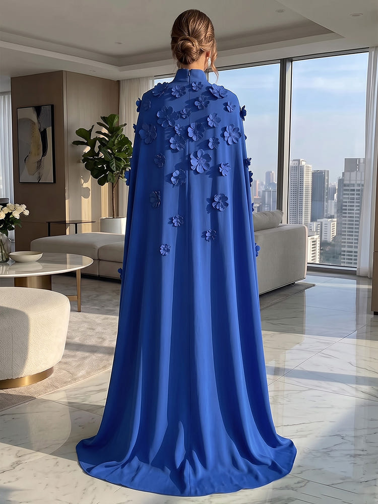 Jersey A-Line High Neck Formal Dresses with Wraps