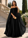 Chiffon Sheath Off Shoulder Formal Tent/ Trapeze Dresses with Sash