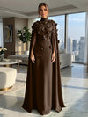Jersey A-Line High Neck Formal Dresses with Wraps