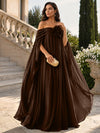 Chiffon Sheath Off Shoulder Formal Tent/ Trapeze Dresses with Sash