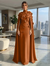 Jersey A-Line High Neck Formal Dresses with Wraps