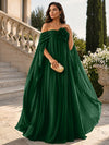 Chiffon Sheath Off Shoulder Formal Tent/ Trapeze Dresses with Sash