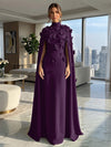 Jersey A-Line High Neck Formal Dresses with Wraps