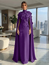 Jersey A-Line High Neck Formal Dresses with Wraps