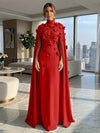 Jersey A-Line High Neck Formal Dresses with Wraps