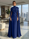 Jersey A-Line High Neck Formal Dresses with Wraps