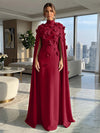 Jersey A-Line High Neck Formal Dresses with Wraps