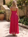 Burn Out A-Line Spaghetti Straps Formal Dresses with Corset Bodice