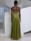 Cotton A-Line Strapless Formal Dresses with Corset Bodice