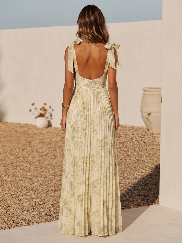 Chiffon A-Line Square Neck Formal Dresses with Delicate Pleated