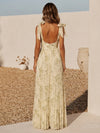 Chiffon A-Line Square Neck Formal Dresses with Delicate Pleated