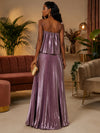 Satin A-Line Strapless Formal Dresses with Delicate Pleated