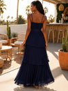 Chiffon A-Line Spaghetti Straps Formal Dresses with Delicate Pleated