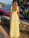 Chiffon A-Line Square Neck Formal Dresses with Decorative Tie Shoulder Straps