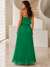 Chiffon A-Line Strapless Formal Dresses with Tiered Ruffle