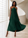 Chiffon A-Line Halter Formal Dresses with Delicate Pleated