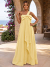 Chiffon A-Line One Shoulder Formal Dresses with Bow