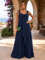 Chiffon A-Line Sweetheart Formal Dresses with Bow