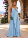 Chiffon A-Line Halter Formal Dresses with Bow
