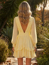 Chiffon A-Line V Neck Formal Dresses with Twisted Wrap Waist Design
