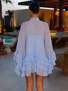 Chiffon A-Line High Neck Formal Dresses with Keyhole